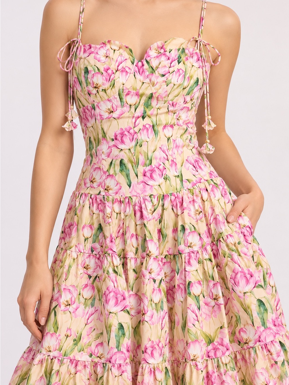 En Saison Arya Midi Dress – Pink Tulip Floral